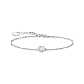 Thomas Sabo Basics Silver bracelet with white drop-shaped pedant