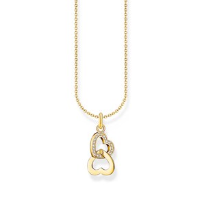 Thomas Sabo Basics Chaîne à breloque cœurs entrelacés, dorée