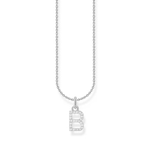 Thomas Sabo Basics Kette mit Buchstaben-Anhänger B Silber
