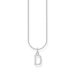 Thomas Sabo Basics Kette mit Buchstaben-Anhänger D Silber