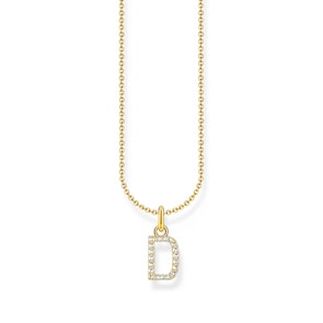 Thomas Sabo Basics Kette mit Buchstaben-Anhänger D vergoldet