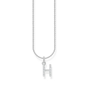 Thomas Sabo Basics Silver necklace with letter pendant H and white zirconia