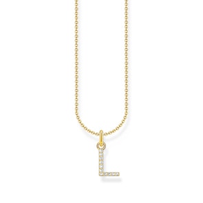 Thomas Sabo Basics Kette mit Buchstaben-Anhänger L vergoldet