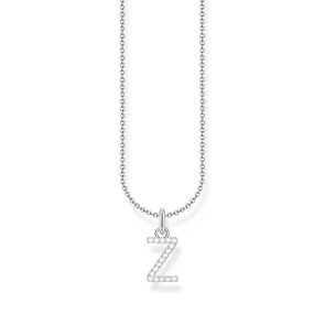 Thomas Sabo Basics Silver necklace with letter pendant Z and white zirconia
