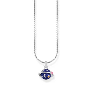 Thomas Sabo Basics Kette mit buntem Saturn-Anhänger Silber