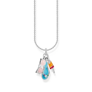 Thomas Sabo Basics Kette mit buntem Triple-Anhänger Silber