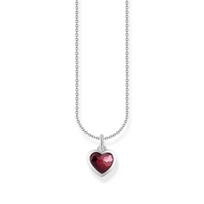 Thomas Sabo Basics Silver necklace with heart pendant with red zirconia