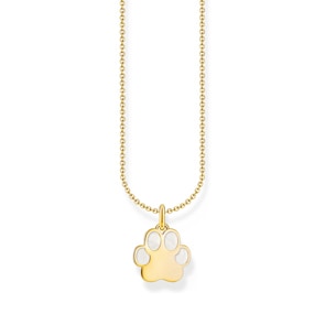 Thomas Sabo Basics Gold-plated necklace with paw pendant and cold enamel
