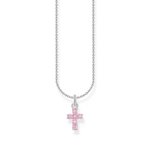 Thomas Sabo Basics Chaîne à breloque croix rose, argent