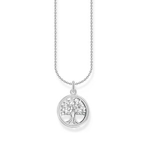 Thomas Sabo Basics Kette mit Tree-of-Love-Anhänger und weissen Steinen Silber