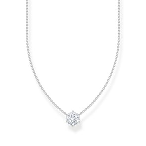 Thomas Sabo Basics Kette mit weissem Zirkonia-Anhänger Silber