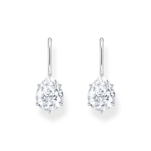 Thomas Sabo Basics Ohrhänger mit weissem Zirkonia-Tropfen Silber