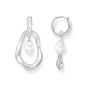 Thomas Sabo Bold Elegance Creolen mit Perlen-Anhänger Natural Beauty Silber