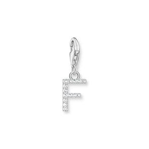 Thomas Sabo Pendentif Charm lettre F avec pierres blanches argent 925