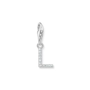 Thomas Sabo Pendentif Charm lettre L avec pierres blanches argent 925
