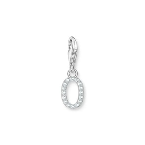 Thomas Sabo Charm-Anhänger Buchstabe O mit weissen Steinen Silber
