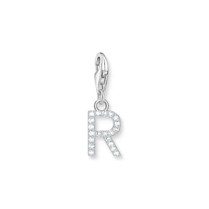 Thomas Sabo Pendentif Charm lettre R avec pierres blanches argent 925