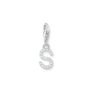 Thomas Sabo Pendentif Charm lettre S avec pierres blanches argent 925