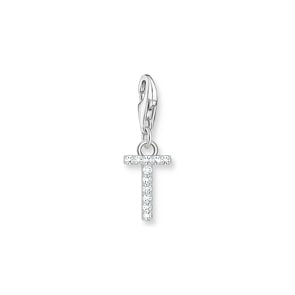 Thomas Sabo Pendentif Charm lettre T avec pierres blanches argent 925