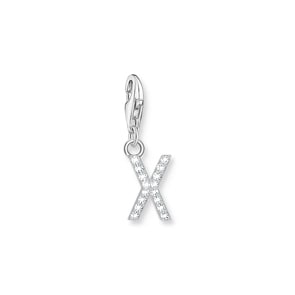 Thomas Sabo Pendentif Charm lettre X avec pierres blanches argent 925