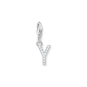 Thomas Sabo Pendentif Charm lettre Y avec pierres blanches argent 925