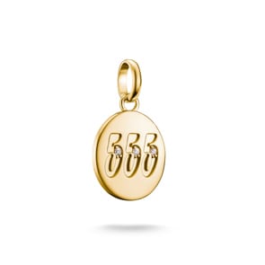 Thomas Sabo Charm-Anhänger Engelzahl 555 mit Steinen Connect vergoldet