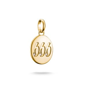 Thomas Sabo Charm-Anhänger Engelzahl 666 mit Steinen Connect vergoldet