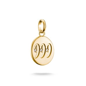 Thomas Sabo Charm-Anhänger Engelzahl 999 mit Steinen Connect vergoldet