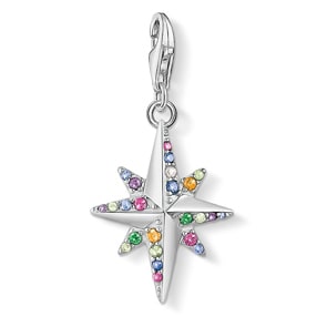 Thomas Sabo Charm-Anhänger Farbiger Stern Silber