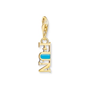 Thomas Sabo Charm-Anhänger Fun mit weissen Steinen vergoldet
