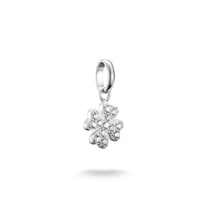 Thomas Sabo Charm-Anhänger Glücksklee mit Steinen Connect Silber