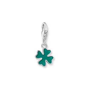 Thomas Sabo Pendentif Charm trèfle vert argent 925