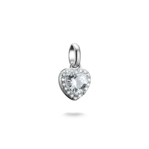 Thomas Sabo Charm-Anhänger Herz mit Steinen Connect Silber
