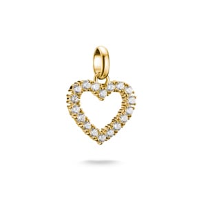 Thomas Sabo Charm pendant heart with white stones Connect gold-plated