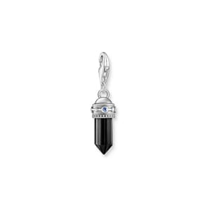 Thomas Sabo Charm-Anhänger Hexagon mit Onyx Silber geschwärzt