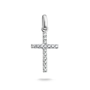Thomas Sabo Charm-Anhänger Kreuz mit Steinen Connect Silber