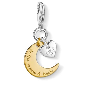 Thomas Sabo Charm-Anhänger Mond & Herz I Love you to the Moon & Back