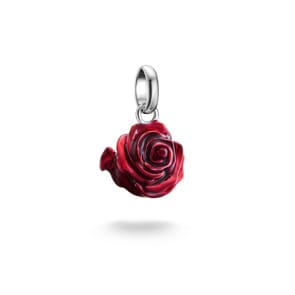 Thomas Sabo Charm pendant red rose blossom Connect silver