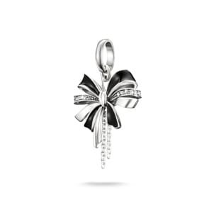 Thomas Sabo Charm-Anhänger Schleife schwarz Connect Silber