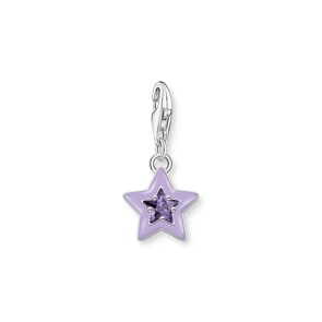Thomas Sabo Pendentif Charm étoile avec pierres violette et émail à froid en argent