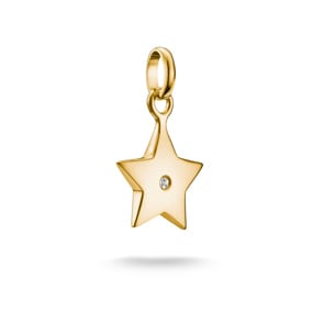 Thomas Sabo Charm pendent star with white stone Connect gold-plated