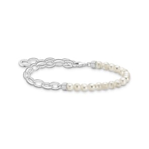 Thomas Sabo Bracelet Charm avec perles blanches et liens argent