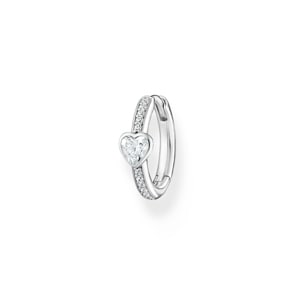 Thomas Sabo Charm Club Einzel Creole mit Herz und weisse Steine silber