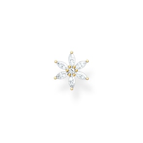 Thomas Sabo Charm Club Einzel Ohrstecker Blume weisse Steine gold