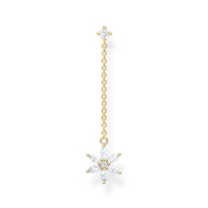 Thomas Sabo Charm Club Einzel Ohrstecker Blume weisse Steine gold
