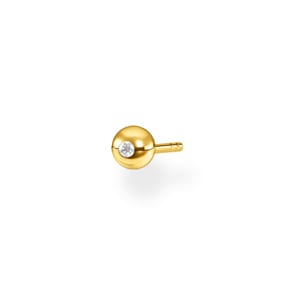 Thomas Sabo Charm Club Einzel Ohrstecker weisser Stein gold