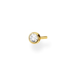 Thomas Sabo Charm Club Einzel Ohrstecker weisser Stein gold
