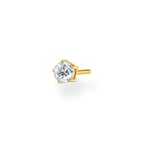 Thomas Sabo Charm Club Einzel Ohrstecker weisser Stein gold
