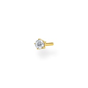 Thomas Sabo Charm Club Einzel Ohrstecker weisser Stein klein gold