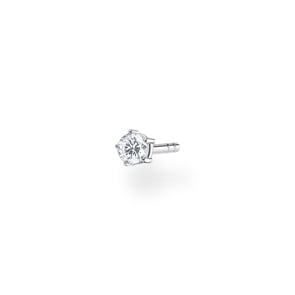 Thomas Sabo Charm Club  Einzel Ohrstecker weisser Stein klein silber